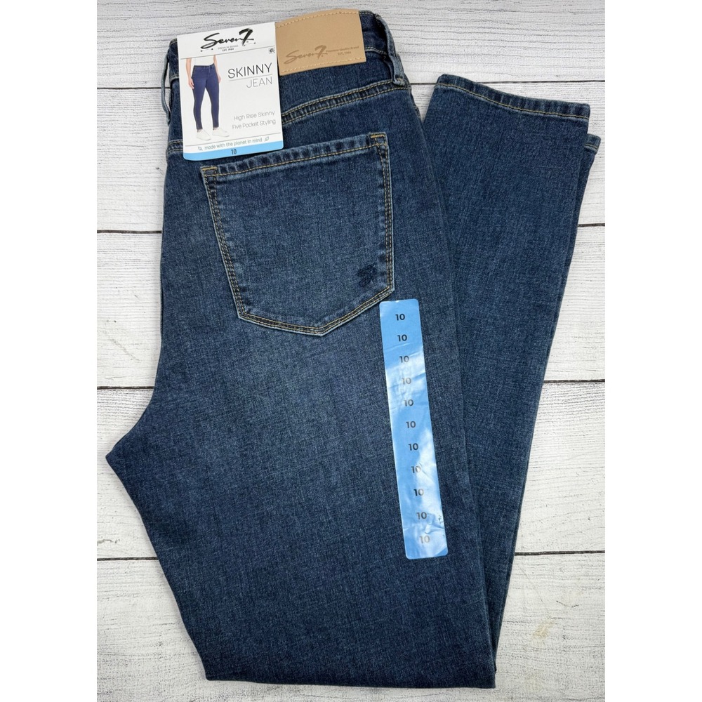 Seven7 Jeans‎ Womens Size 10 St James Blue High Rise Skinny Five Pocket